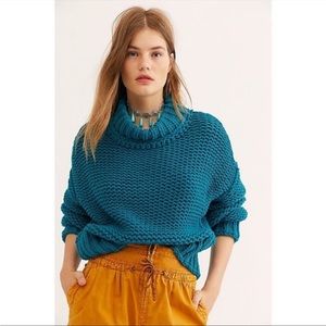 Free People My Only Sunshine Turtleneck Sweater Chunky Knit Size XS NWOT